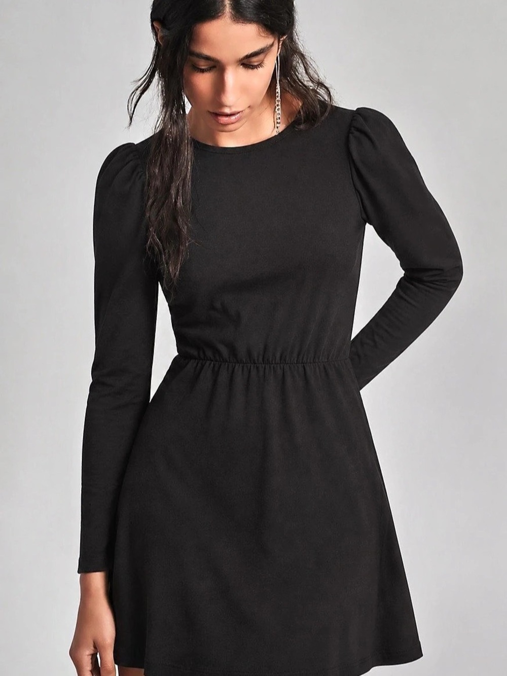 Black Long Sleeve Mini Dress Like New